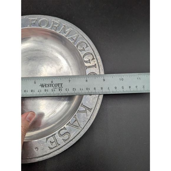Vintage Pewter Cheese tray plate Craft American By Bon Chef Kenilworth NJ 9 inch - Picture 6 of 11
